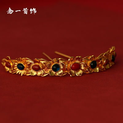 黄铜镀金复古宫廷发冠