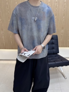 水洗T恤男宽松休闲百搭上衣 复古圆领短袖 2026新款 美式