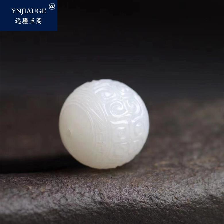 天然回纹珠配饰羊脂白玉