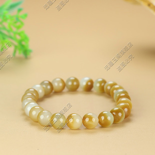 新疆和田玉且末糖白手串女款天然玉石圆珠手链转运珠路路通手串