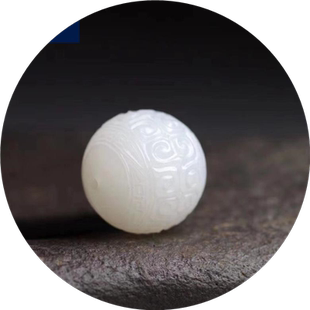 天然和田玉珠子散单珠羊脂白玉回纹珠蜜蜡花梨白玉石手串手链配饰