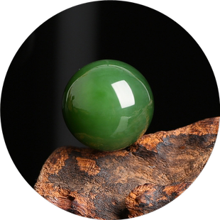 碧玉散珠圆珠天然和田玉珠子多宝配珠深色菠菜绿老矿单珠隔珠包邮