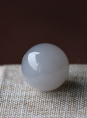 天然和田玉单珠浅烟紫色青海料玉珠子散珠单颗玉石珠子多宝手串珠