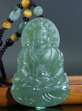 天然和田玉普度众生观音观音玉坠男款真玉青白玉观音菩萨玉石吊坠