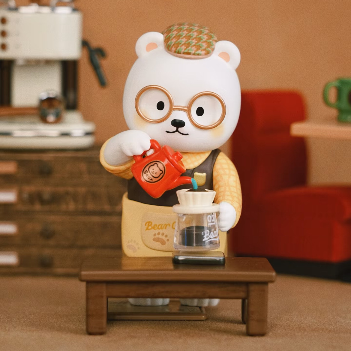 现货可选款 白熊百货熊熊咖啡屋系列盲盒 鲷鱼烧熊猫食玩手办摆件