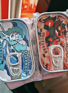魔法坩锅 原创宝可梦同人制品 阿罗拉御三家铁质罐头形状收纳盒