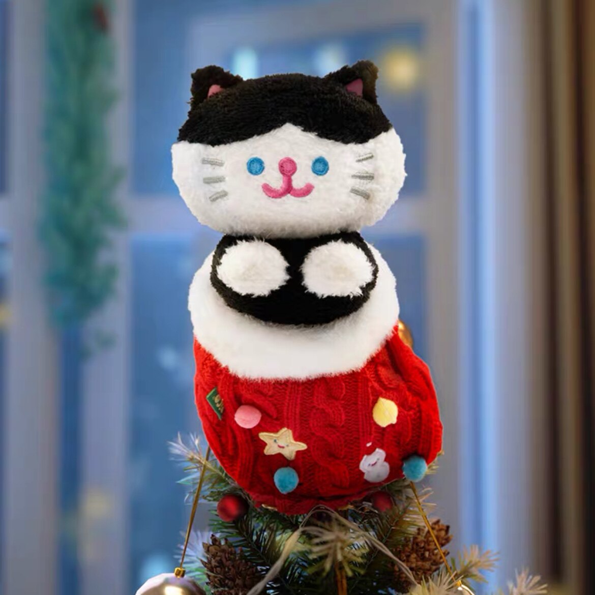 正版RICO圣诞袜猫咪毛绒玩偶