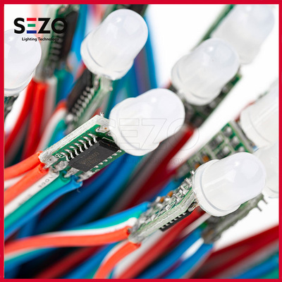 LED全彩WS2811IC灯12v草帽12MM广告招牌裸板RGB装饰5v外露灯串