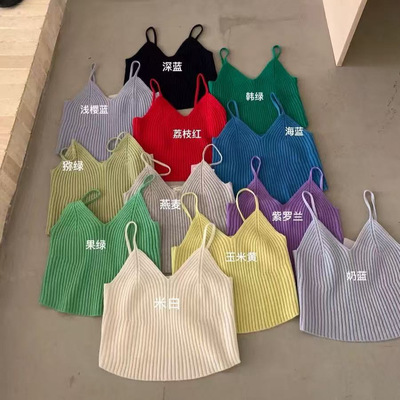 叠穿早春韩系针织吊带叠穿