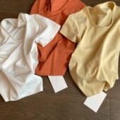 U领短袖 T恤 25夏季 ANNIE 新款 韩系简约基础百搭宽松显瘦纯色上衣