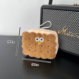 饼干零钱包卡包毛绒耳机包车钥匙包收纳包生日礼物小迷你包小挂饰