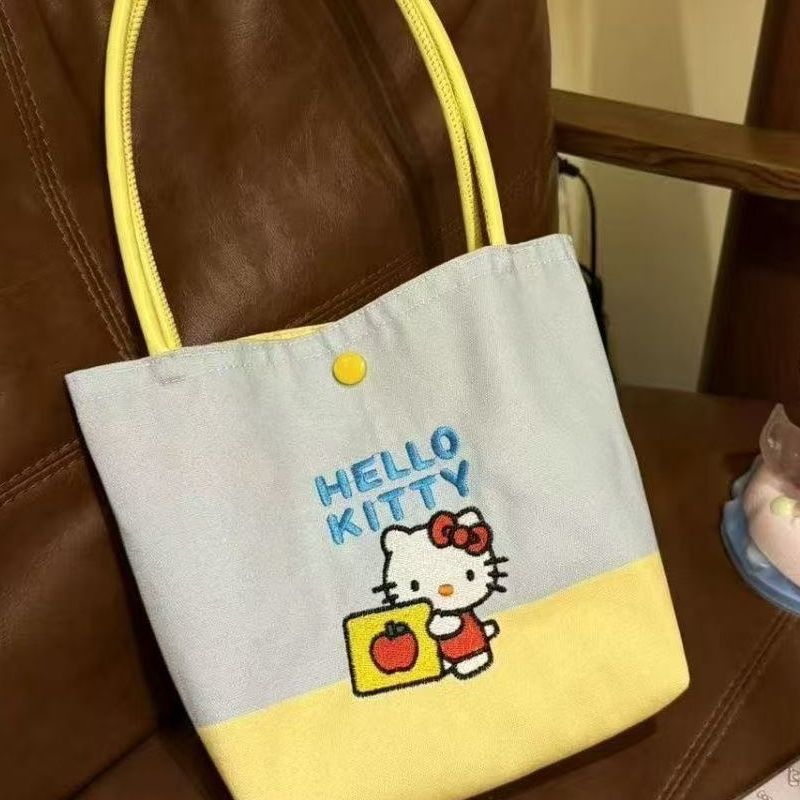 奶黄撞色可爱kitty元气拎包