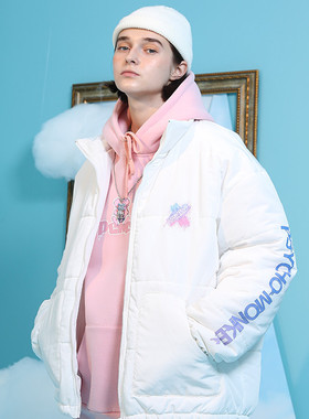 SSURPLUS联名PCMY刷漆小LOGO棉服羽绒棉潮牌加厚宽松男女情侣棉袄