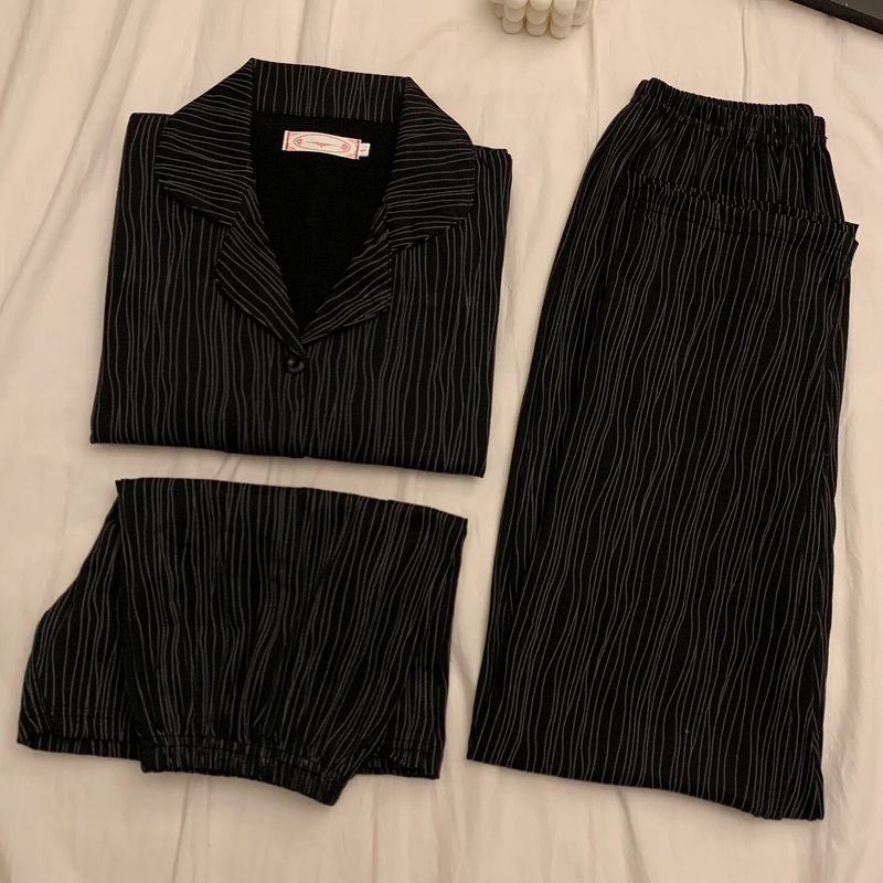 情侣睡衣高级夏季短袖纯棉家居服
