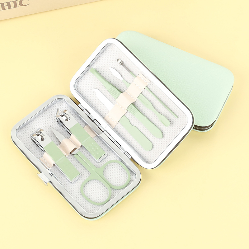 家用指甲剪套装抹茶绿7件套指甲刀全套高颜值美甲工具礼品指甲刀