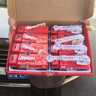 跨境出口儿童惯性行驶仿真消防车洒水车云梯车模型玩具东南亚