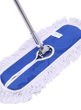 商用平板拖把 尘推 工厂酒店长排拖宽地拖可替换棉线懒人一拖净