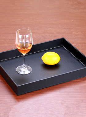 家用皮革桌面收纳托盘 酒店宾馆皮质托盘收纳盘 客房鞋筐脏衣篮