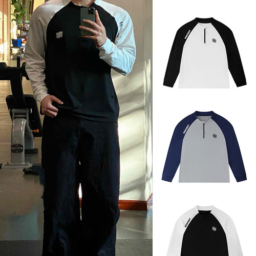 半拉链速干运动t恤男女户外