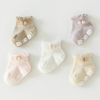 婴儿袜子春秋纯棉宝宝夏季薄款网眼透气新生幼0-6月1岁地板袜防滑
