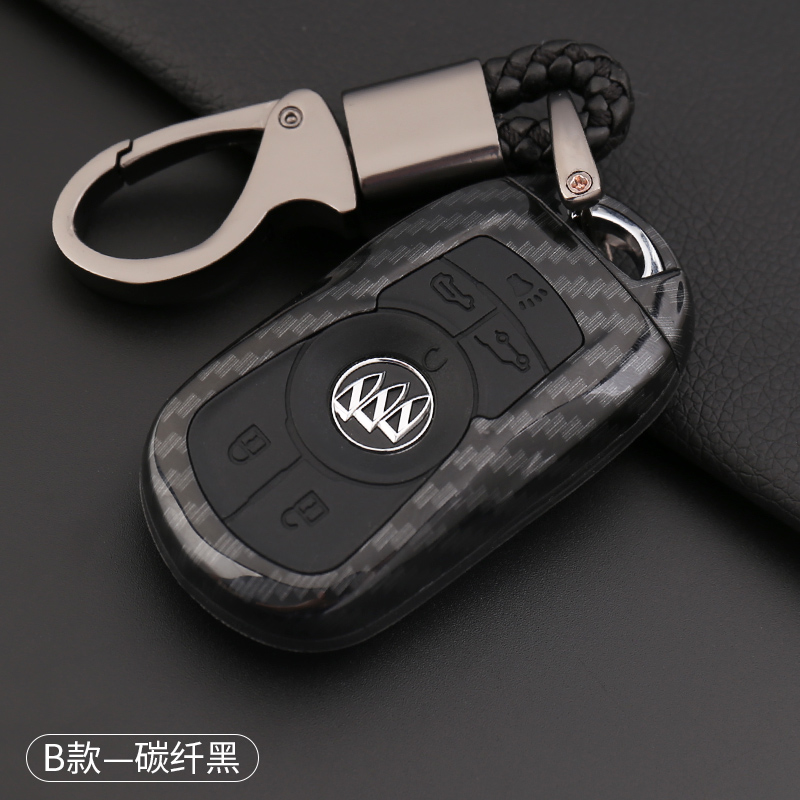 适用别克GL8汽车钥匙包套18威朗gl8es专车专用ES碳纤塑料硅胶壳扣