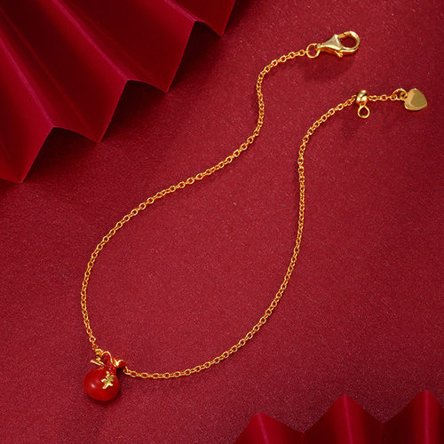 S925纯银钱袋子手链国潮新年款财源滚滚男女通用首饰原创设计手链