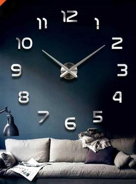 Fashon 3D bg sze wall clock mrror stcker  bref lv