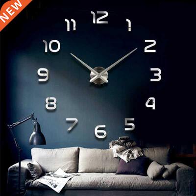 Fashon 3D bg sze wall clock mrror stcker  bref lv