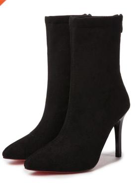 Women Sock Boots Pointed Toe Elastic High Slip On Heel Ankle