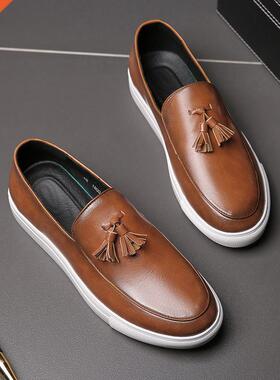 Men Loafers Light Leather Casual Shoes 2021 Autumn Male Outd