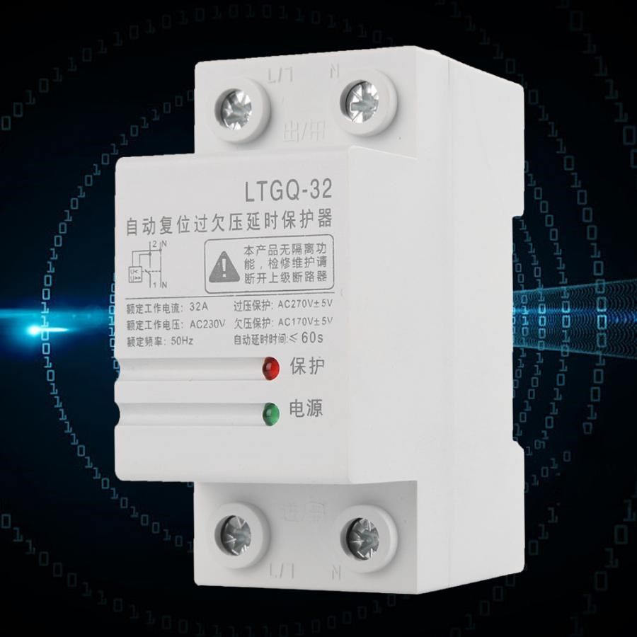 230V Adjustable Voltage Protector Relay Reconnect Over And U