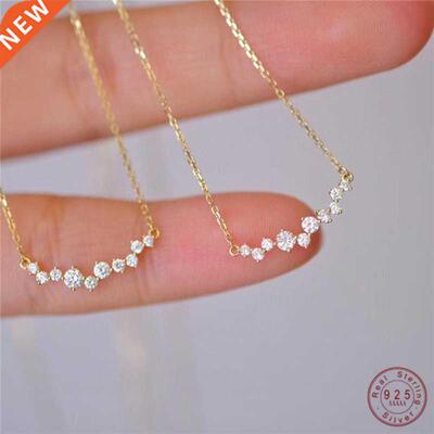 925 Sterlng Slver Korean Verson Smple Pavé Crystal Sm