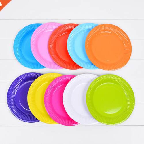 10pcs/lot Multi-Colored Disk Disposable Plates Cake Paper P