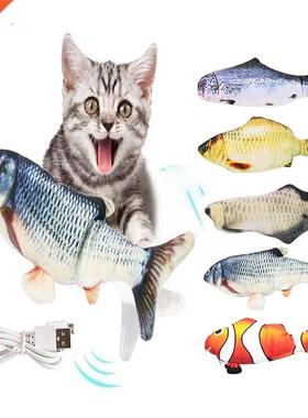 pet cats products dancing stuffed fish Funny Simulation inte