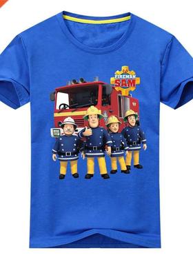 New Kids Sam Tees Boys Girls Fireman Sam Short Sleeve T-Shir