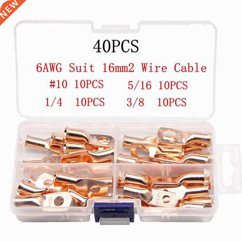 40pcs Copper Ring Battery Crimp Terminals Connector 6AWG 5/1