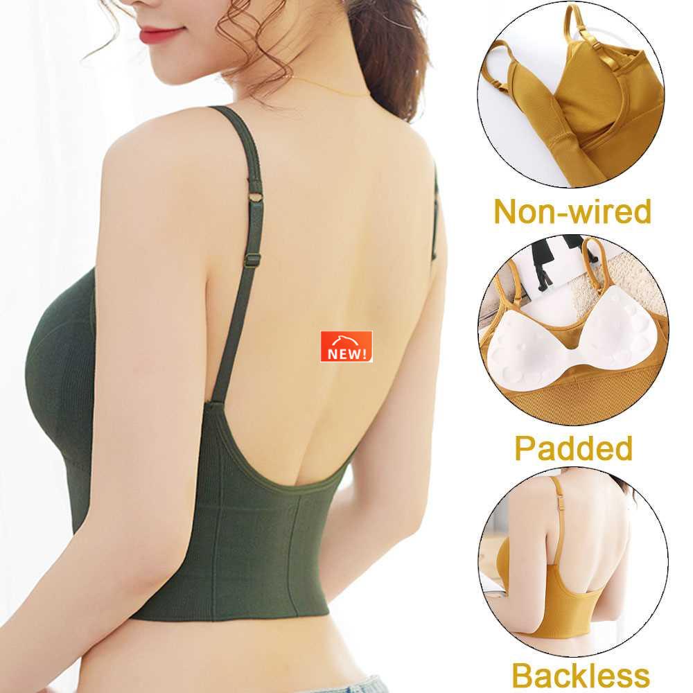 Tank Top U Type Backless Bra Low Back Bralette Wire Free