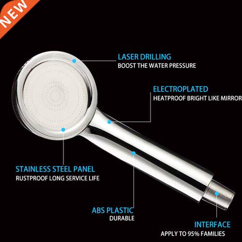 SPA Shower Head High Pressure Water Saving Rainfall ABS Chro