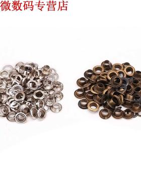 100x zilver en brons oogje + tool set voor 6mm lederen