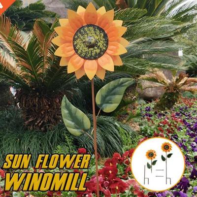 Sunflower Windmill Garden Courtyard Farm Decor Waterproof Ya