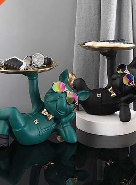 French Bulldog Sculpture Nordic Resin Dog Sculpture Storage