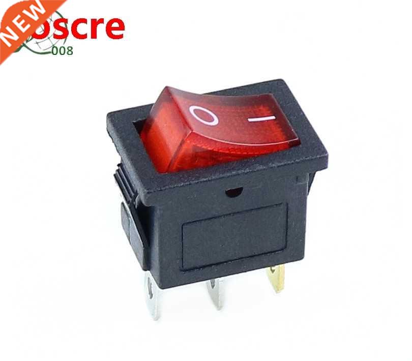 5Pcs Red illuminated LED  PINRectangle Rocker Switch Car Da