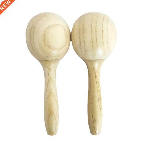 1 Pair Wooden Maracas Sand Hammer Rumba Shakers Rattles Sand