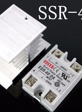 1 set SSR-40 DA + Radiator  Solid State Relais SSR 40A 3-32