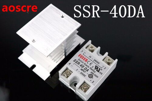 1 set SSR-40 DA + Radiator  Solid State Relais SSR 40A 3-32