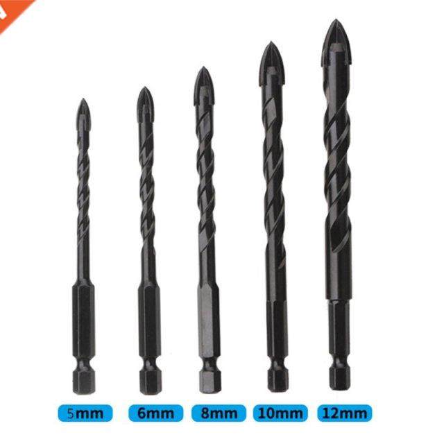 1/4/5pcs/set Cross Hex Tile Bits Glass Ceramic Concrete Hole