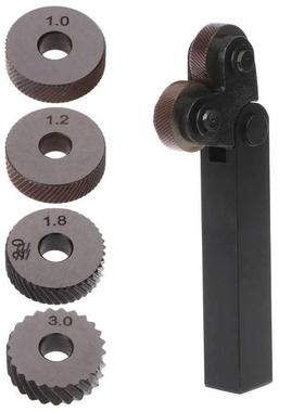 2pcs Steel Dual Wheel Diagonal Linear Knurl Wheels Knurling