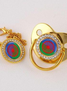 Gypsy Aromanian Luxury Silver Baby Pacifier With Chain Clip