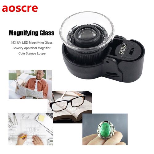 45X Handheld LED Jewellery Magnifier Adjustable Focal Length