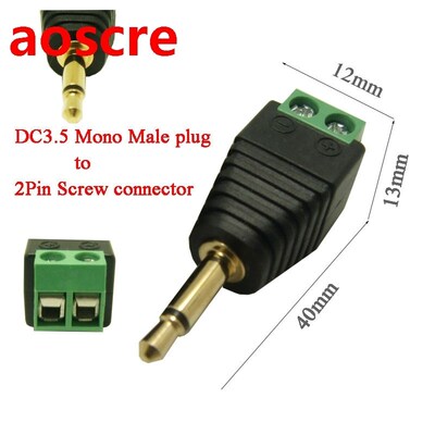 100Pcs 3.5mm Mono Audio Jack connector  DC plug 3.5mm Adapte